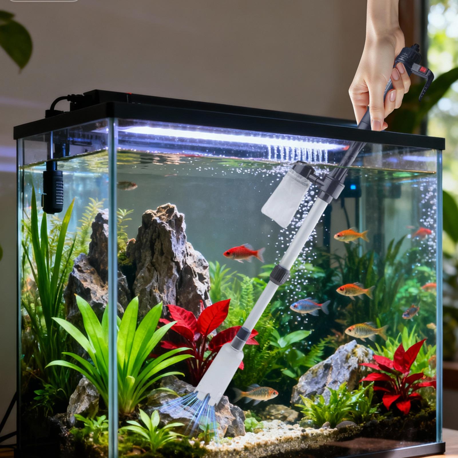 Planted Aquarium Cleaning - Aspirador de Fundo para Aquário Portátil